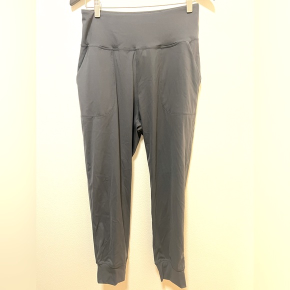 Dark gray stretchy joggers. Ladies size L(10) - Picture 1 of 3